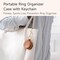 Ring holder Keychain for jewelry,Portable Mini Gym Travel Jewelry StorageCase for Earrings, Rings, Necklaces Man and Women (Brown) Style A